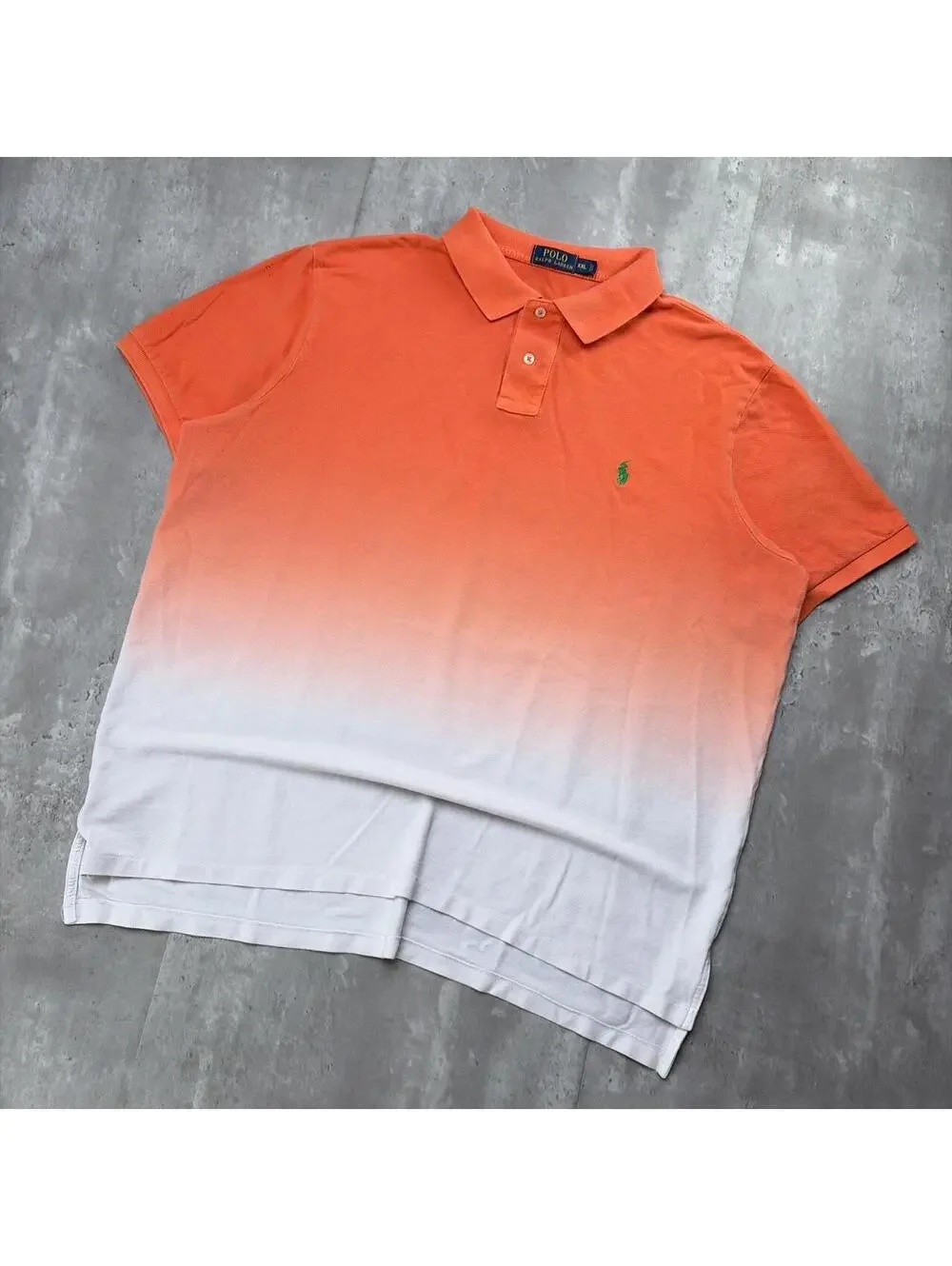 Y2K Orange Polo Ralph Lauren Ocean Faded Polo Shirt
